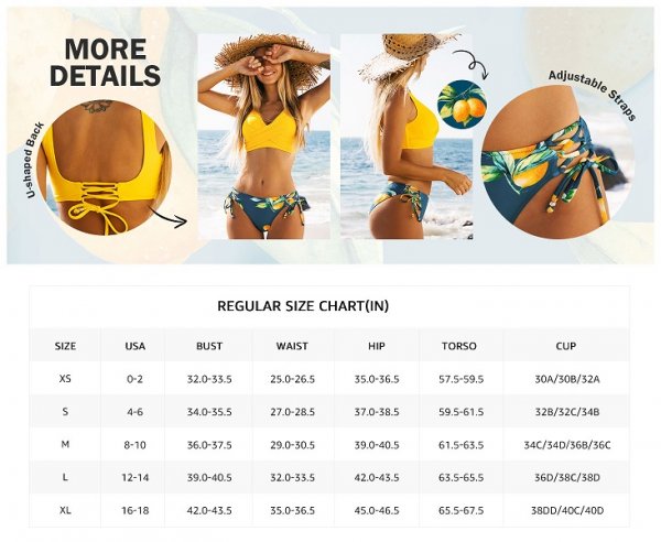 Women's Bikini Swimsuit Front Cross Lace Up Two Piece Bathing Suit