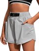 Women's Running Shorts Elastic High Waist Shorts Pocket Quick Dry Athletic Shorts