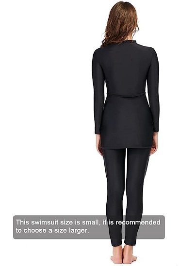 Swimsuit Long Sleeve Burkini Plain Swimsuit